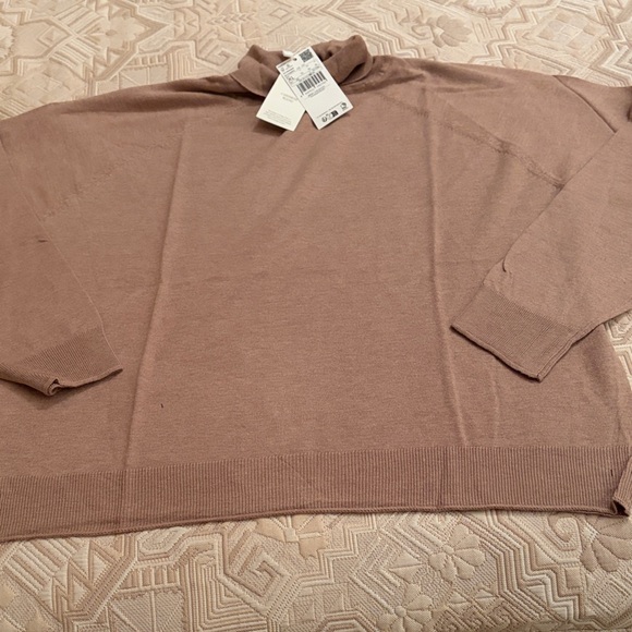 Mango Medium Tan Fine-Knit Turtleneck Sweater/NWT/XL - Picture 7 of 15